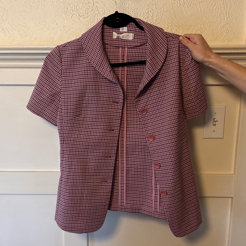 Women's Pink Checkered Jacket